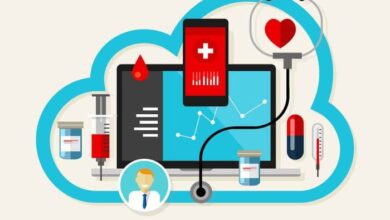 cloud medical health based record electronic internet system emr medication records software server storage pharmacy illustration vector preview